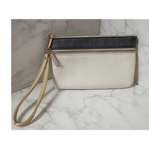 Safe Keeper Cream and Black Wristlet/Wallet